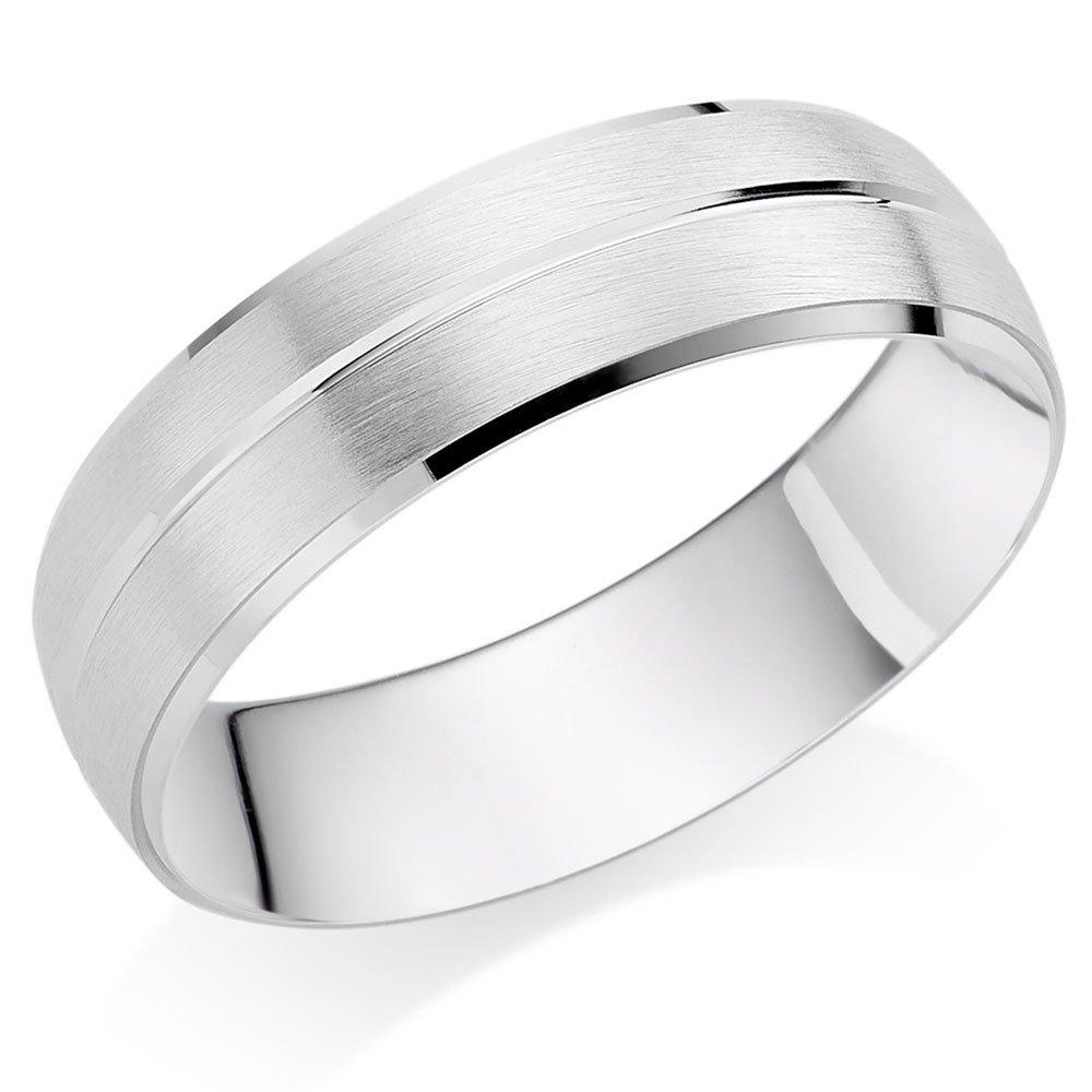 9ct White Gold Men's Wedding Ring